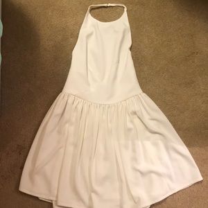 Keepsake the label white halter open back dress